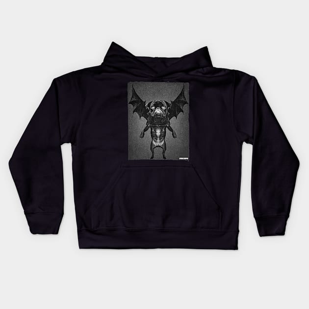 Pug Inferno Kids Hoodie by darklordpug